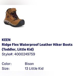 Keen Tan Waterproof Kids Boots